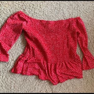 Red Fit and Flare Top